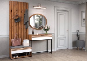 Модульная прихожая Нао (Сантан) Белый/Дуб Вотан